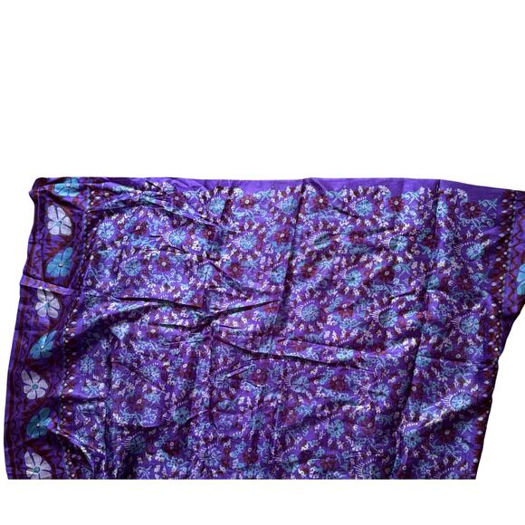 Gorgeous Vintage Purple Silk Sari Saree Silk 70s 1970s Sewing India - Picture 9 of 11